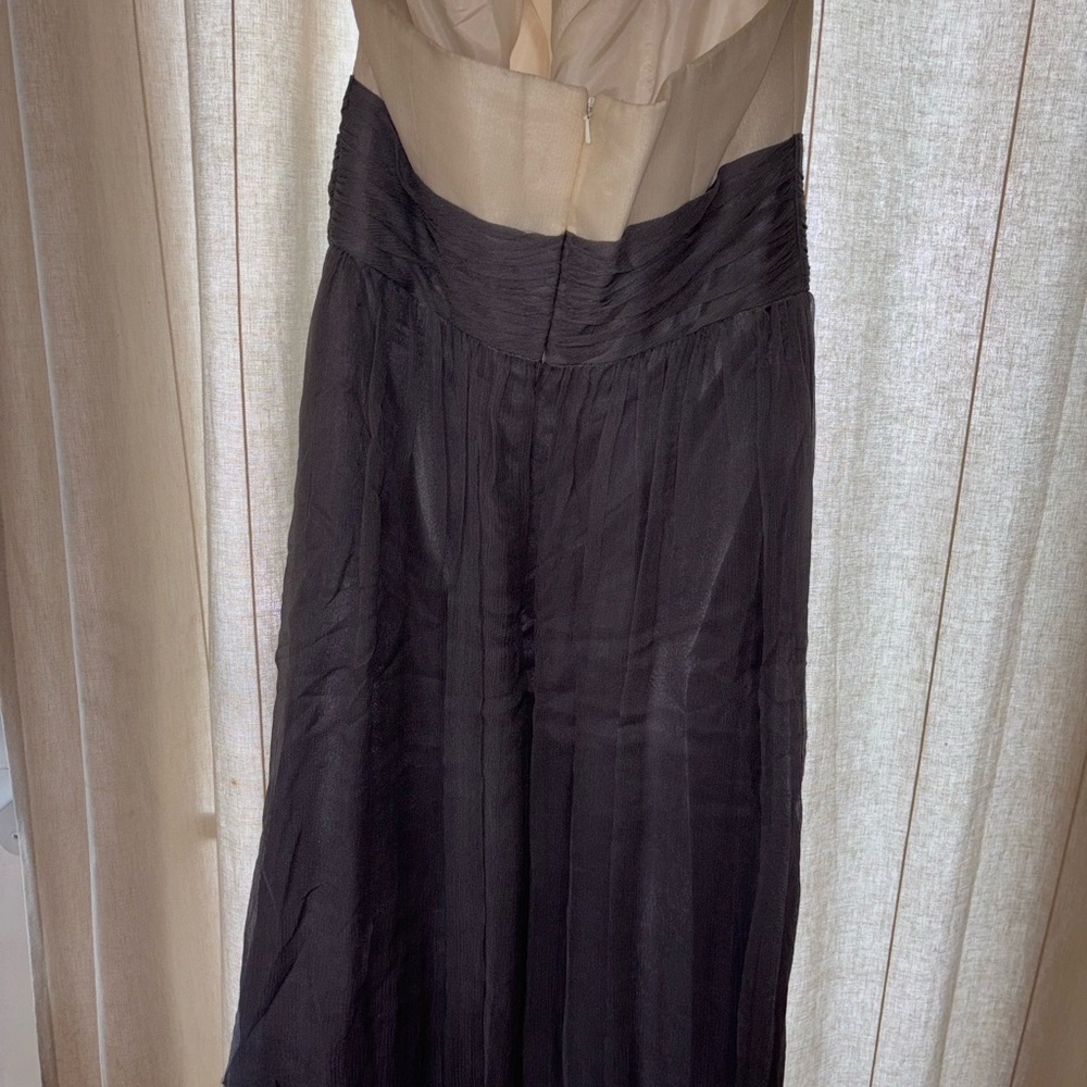 Melissa Sweet Cream and Gray Silk Dress